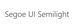 Segoe UI Semilight字体