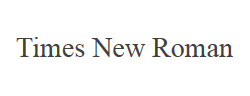Times New Roman字体